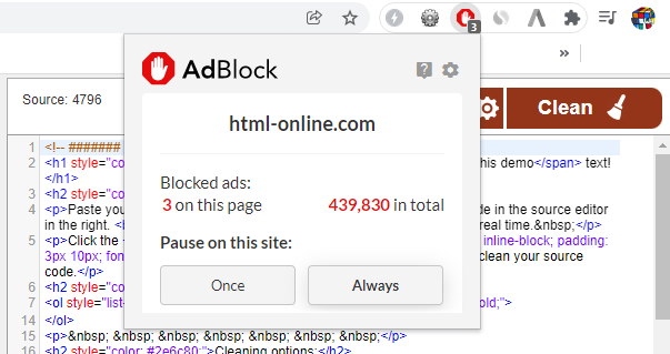 disable adblock
